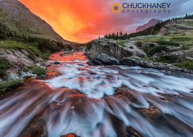 Brlliant sunrise sky over Swiftcurrent Falls in Glacier National Park, Montana, USA Swiftcurrent_falls_010_397.jpg