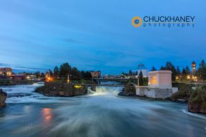 Dusk descends over Spokane Falls in Spokane, Washington, USA Spokane-Falls_017-copy.jpg