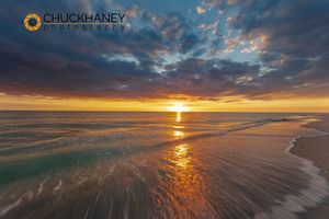 Sunset clouds over the Gulf of Mexico on Sanibel Island in Florida, USA beach sunset