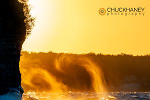 Waves Crash into Cliffs at sunset at Pictured Rocks National Lakeshore in Munising, Michigan, USA Pictured-Rocks_020-571.jpg
