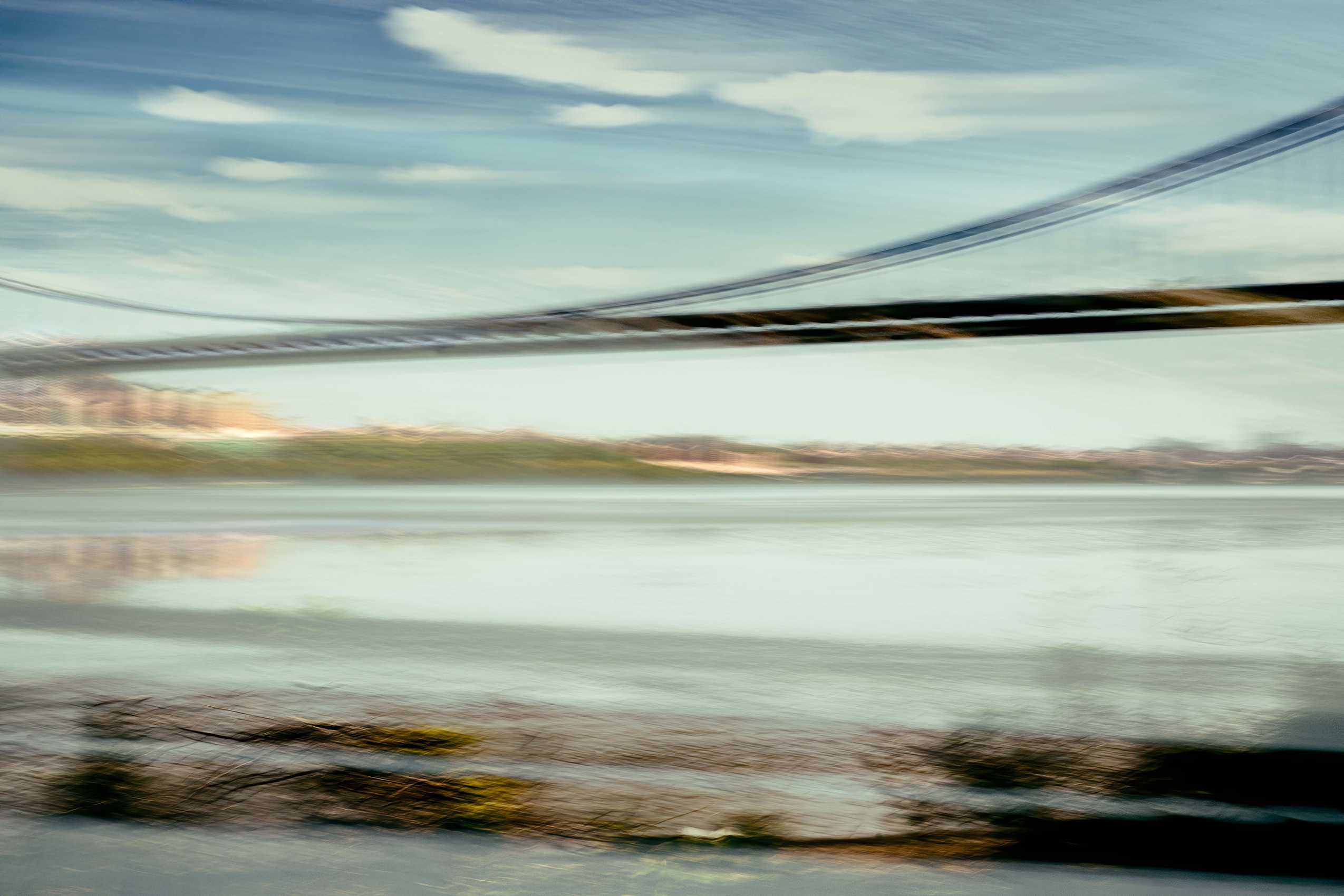 This is how I felt, Suspended between what was before and the uncertainty of what was unfolding with Covid-19. I imagine those traveling across the bridge had, to some degree, the same feeling. State Of Flux, Suspended, George Washington Bridge, NYC