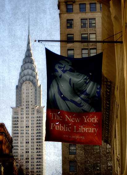 The Chrsyler building from the New York Public Library. Looking East, 42nd Street, New York City 2008