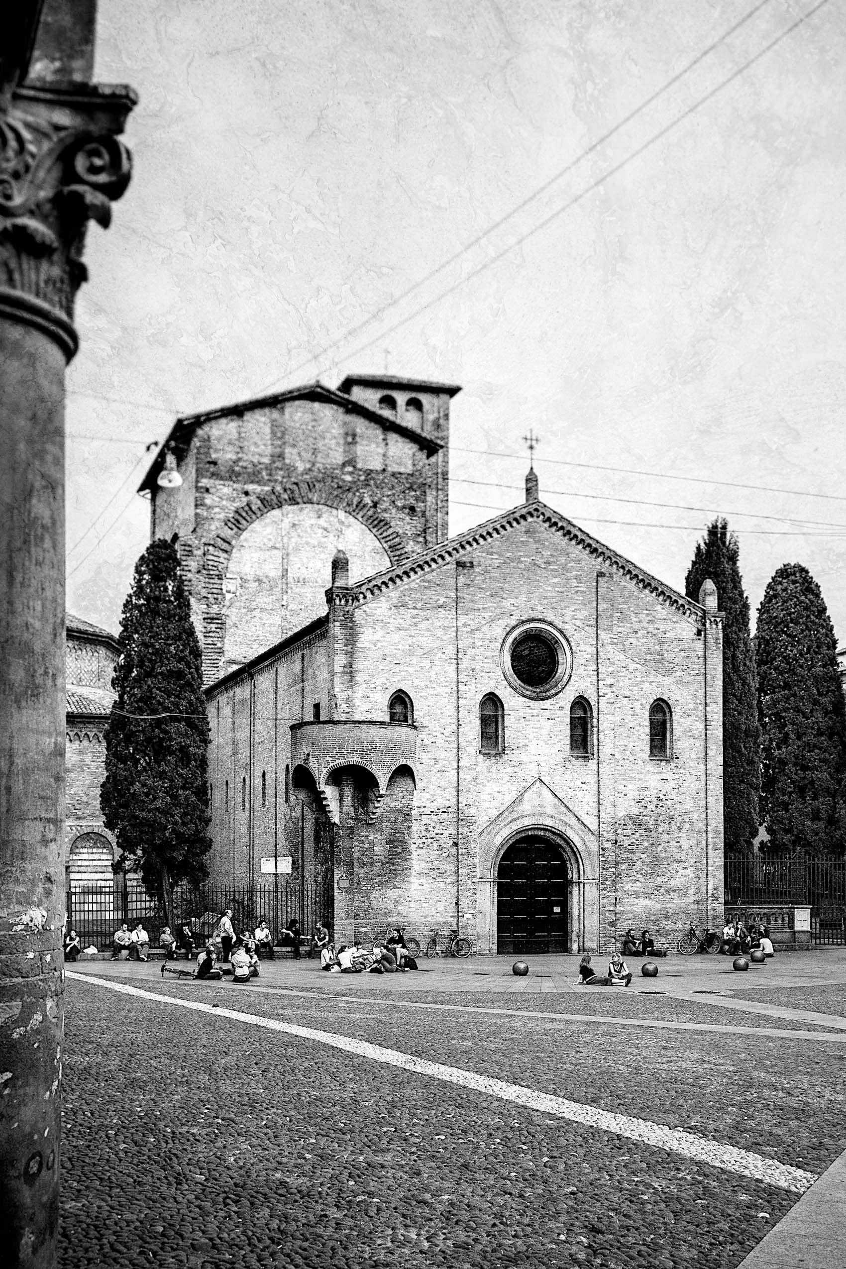 Basilica Santo Stefano from the 15th Century Palazzo Isolani. Piazza Santo Stefano