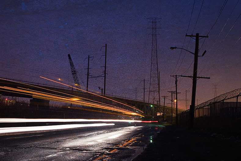 Night time traffic on Fish House Road, Kearny NJ Fish House Road, 2006