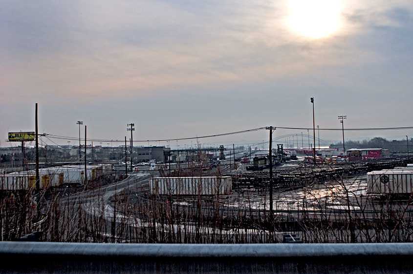 The view east across a truck depot and railroad connection in Elizabeth NJ Truck Depot, 2006