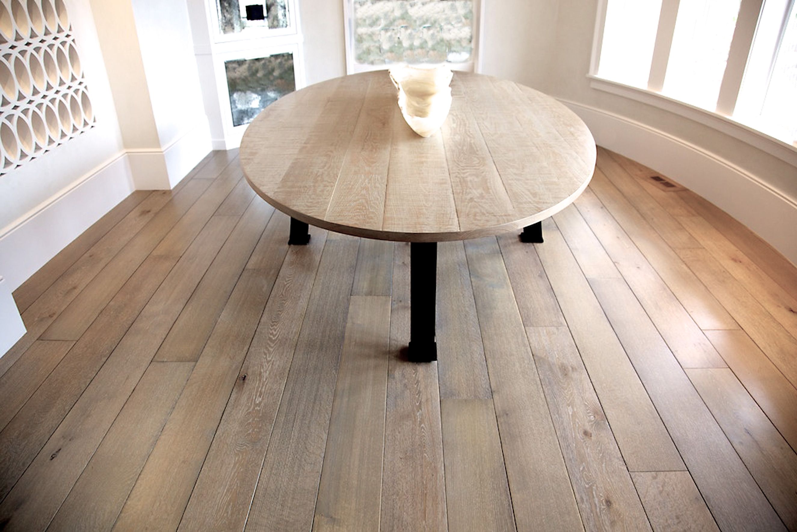 Shop  Prefinished custom stained and cerused white oak flooring