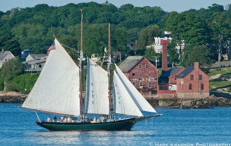 Schooner Thomas E. Lannon and the Old Wonson Paint Factory - Now the Ocean Alliance
