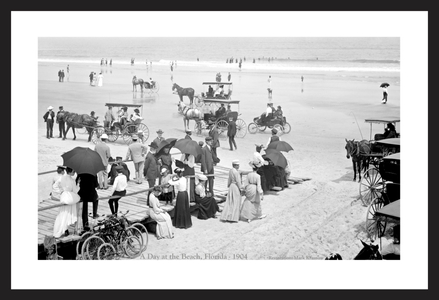 A Day at the Beach in Florida - Early 1900's