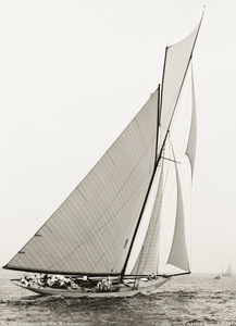 Yankee 1900 - Vintage Sailboat art print restoration for Interior Design