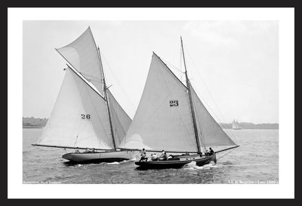 Vintage Sailboats - Elf & Beatrice - Late 1800s - Art Prints  for Home & Office Interiors