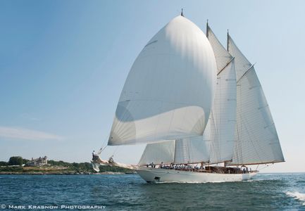 Schooner Adix at the Finish of the Candy Store Cup Newport, RI