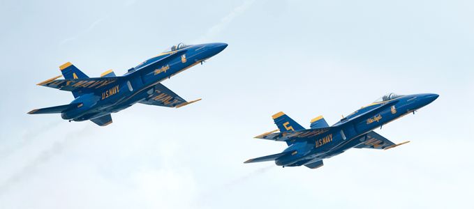Blue Angels F-18 Superhornets at airshow