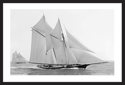 Schooner Fortuna 1892  - Vintage sailing photography art print restoration for home and office interior design
