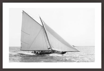 Vorant II -1897  - Vintage black & white sailing photography art print  print restoration