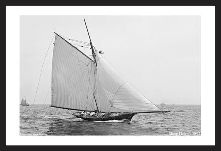 Sloop Helen -18924 - Vintage sailing photography art print restoration