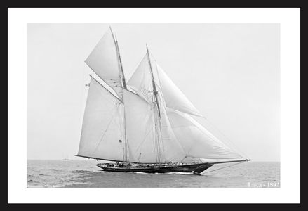 Schooner Lasca -1892  - Vintage sailing photography art print restoration