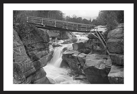 Foot Bridge over falls White Mountains New Hampshire 1900 - art print