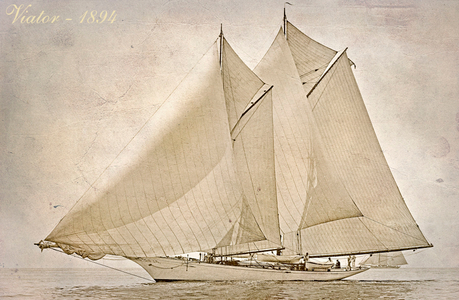 Viator 1894 Sep-a - Vintage Sailboat art print restoration for Interior Design