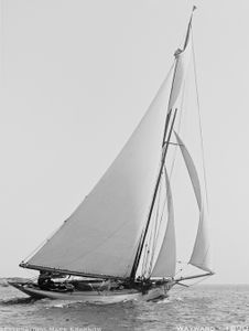 Wayward 1890 -Vintage Sailboat art print restoration for Interior Design