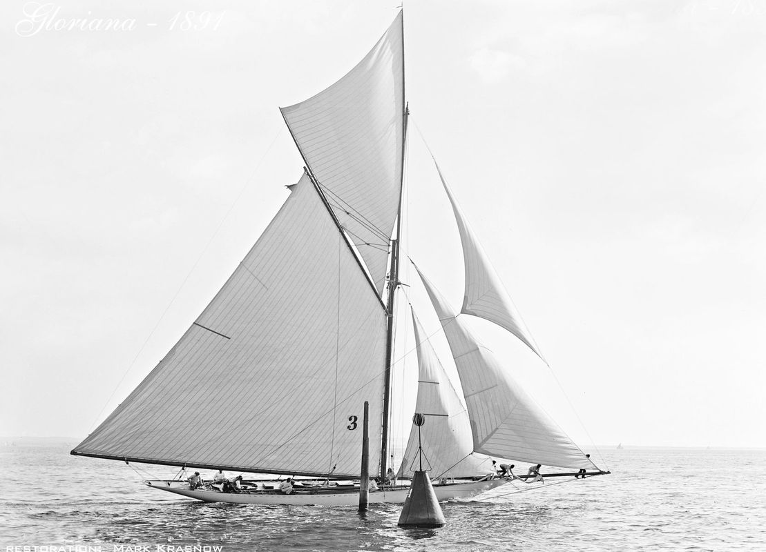 Gloriana - 1891 - Vintage Sailing Art Print Restoration