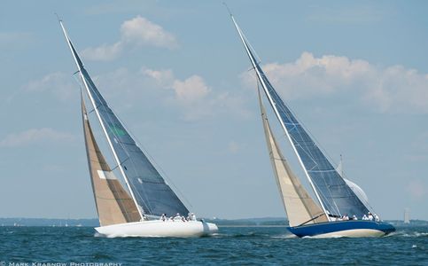 12 Metre Courageous and Victory '83 Racing at the NYYC Classic Regatta in Newport, RI