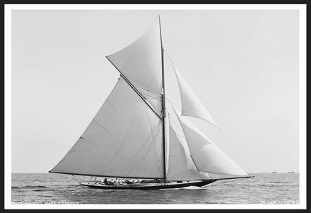 Wasp 1892 - Vintage Sailboat art print restoration for Interior Design