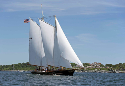 Schooner America off Castle Hill at the Newport to Bermuda Start 2016