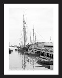 The Victor at Gloucester Wharf - Early 1900's - Vintage photography sailing art print restoration