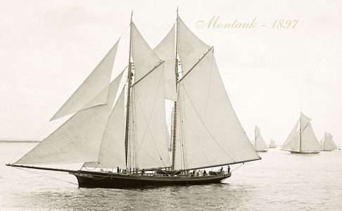 Montauk 1897 - Vintage Restored Sailing Art Print