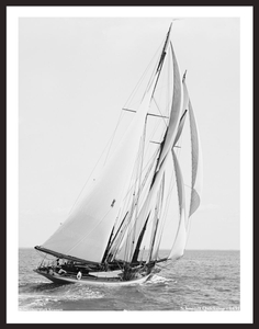Schooner Quickstep 1891 - Vintage Sailboat art print restoration for Interior Design