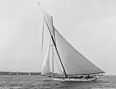 VintaRainbow - 1900 - Sailboat art print restoration for Interior Design