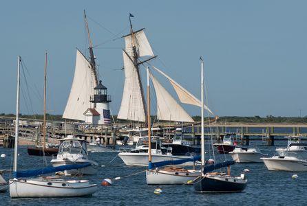 Schooner Lynx at the Opera House Cup Schooner Lynx Passing Brant Point Light in Nantucket, MA 2017