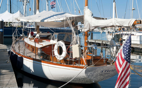 Passing by Thor waiting for the Newport Bucket Regatta in Newport, RI 2014