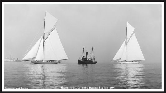 America's Cup - Shamrock I & Columbia - 1899 - Vintage Sailboats for Home & Office Interiors