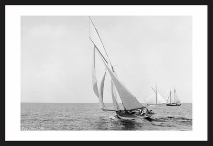 Antique sailing art print restorations - Papoose - 1887