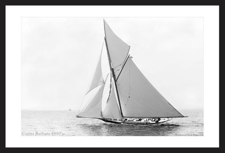 Cutter Barbara - 1890's  - Vintage sailing photography art print restoration