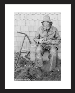 Old Seaman repairing nets in Gloucester
