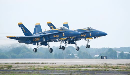 Blue Angels taking off at airshow
