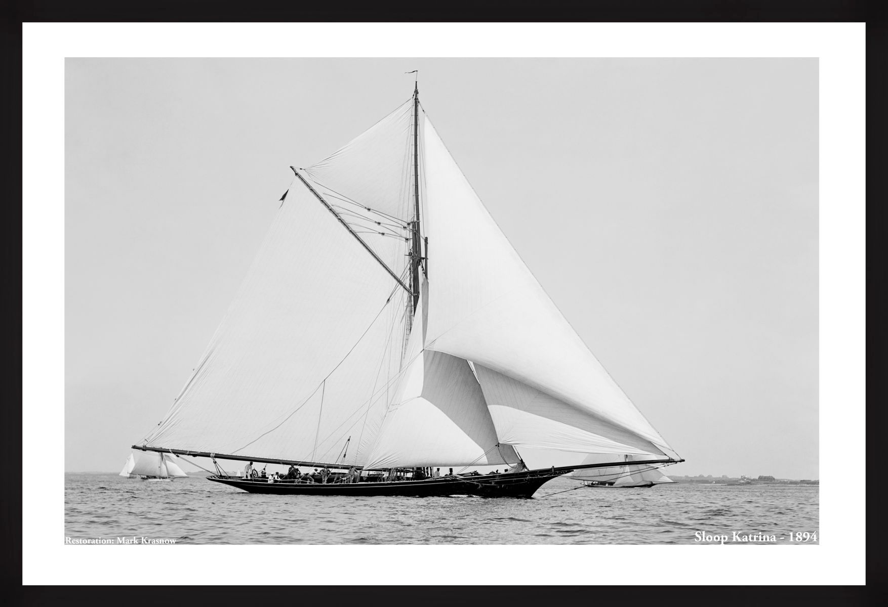 Vintage Sailboat Photo Restoration Katrina - Late 1800's