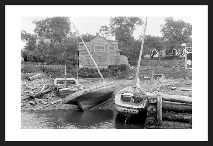 Old Boats in Kittery, ME, 1900 - Historic art print restoration