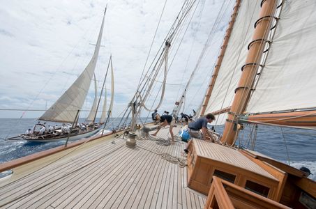 Mary Rose off Schooner Mariette after the Start