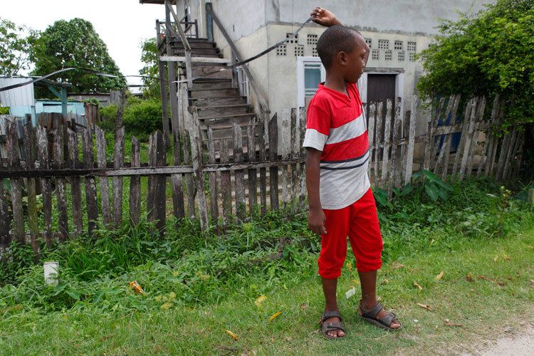 Terry, 8 years old lives with his Mother Stacey, his uncle and two cousins. He is from a broken family, is a victim of beatings, emotional abuse and his uncle burns him with cigarettes. Terry’s mother Stacey is illiterate and unemployed. She said ‘Life here is very hard; I don’t like it round here. Too much trouble, too much violence, thieving and cursing. There’s no respect. A lot of the big boys who got in trouble are either dead or in prison. Now the little boys want carry it on. I don’t want that for Terry’ EveryChild has been helping both terry and his Mother manage their relationship through regular counselling and support. Georgetown, Guyana. 1child_abuse_guyana_3.jpg