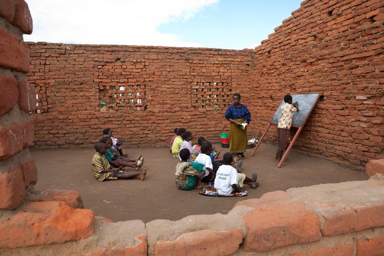 Classroom with no roof. Malawi for EveryChild. 1malawi_school_building.jpg