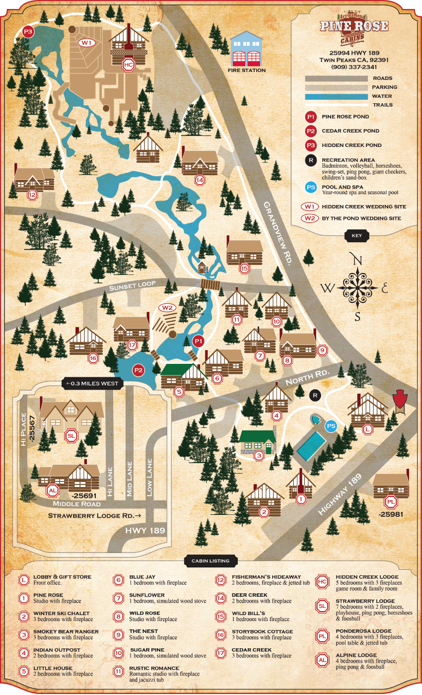 Pine Rose Area Map