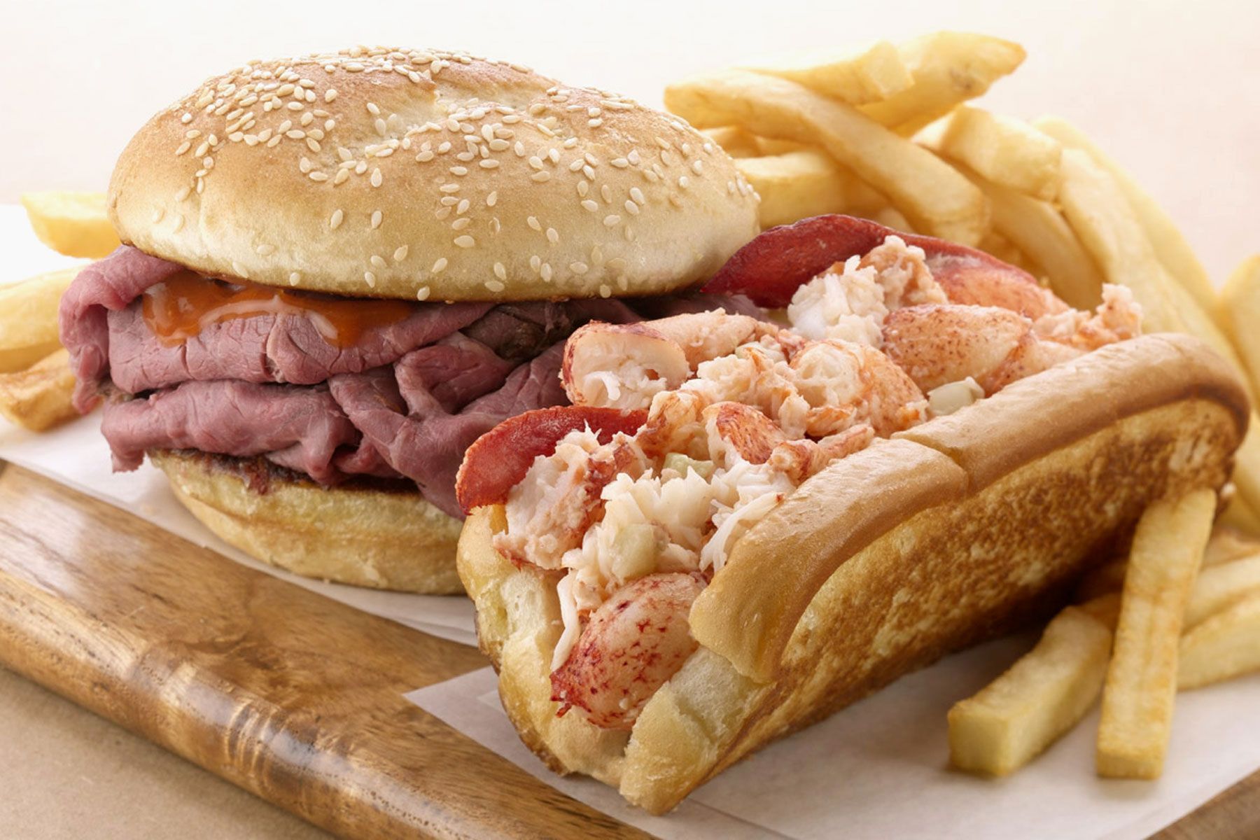 Roast beef & lobster sandwiches
