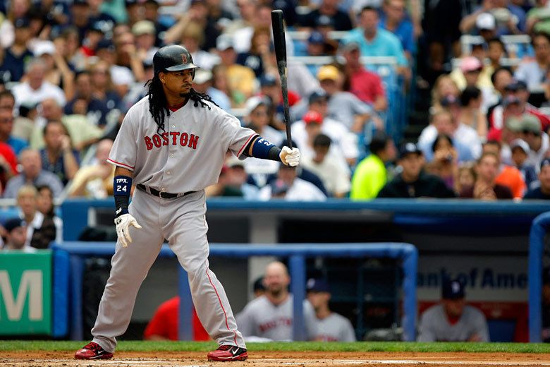 Boston Red Sox Manny Ramirez at bat