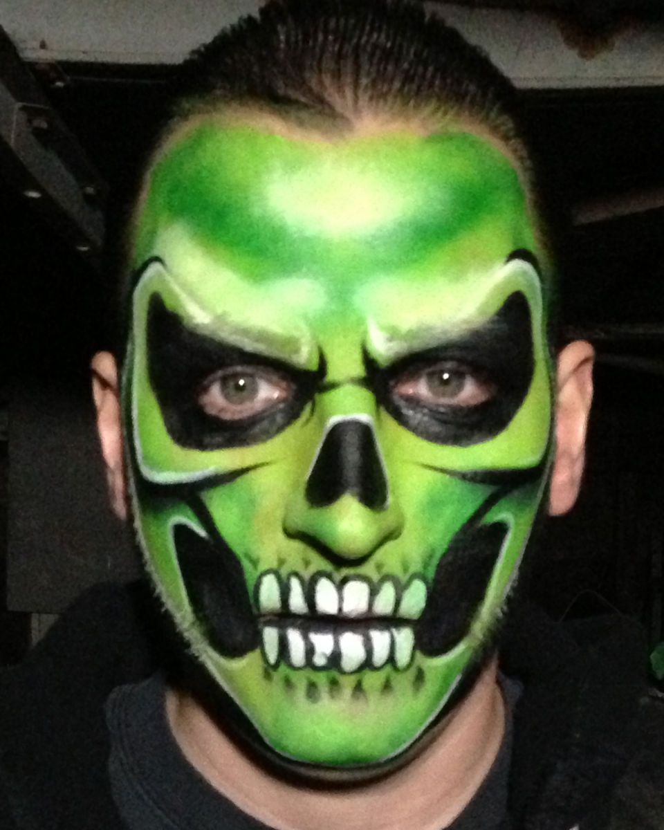 Chicago Face Painting Valery Lanotte - Green Skull