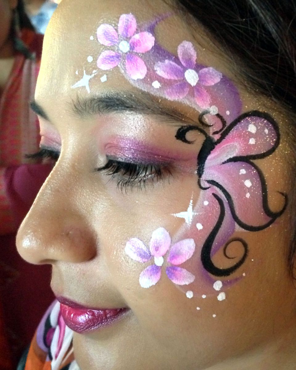 Chicago Face Painting Valery Lanotte - Butterfly Flower Eye