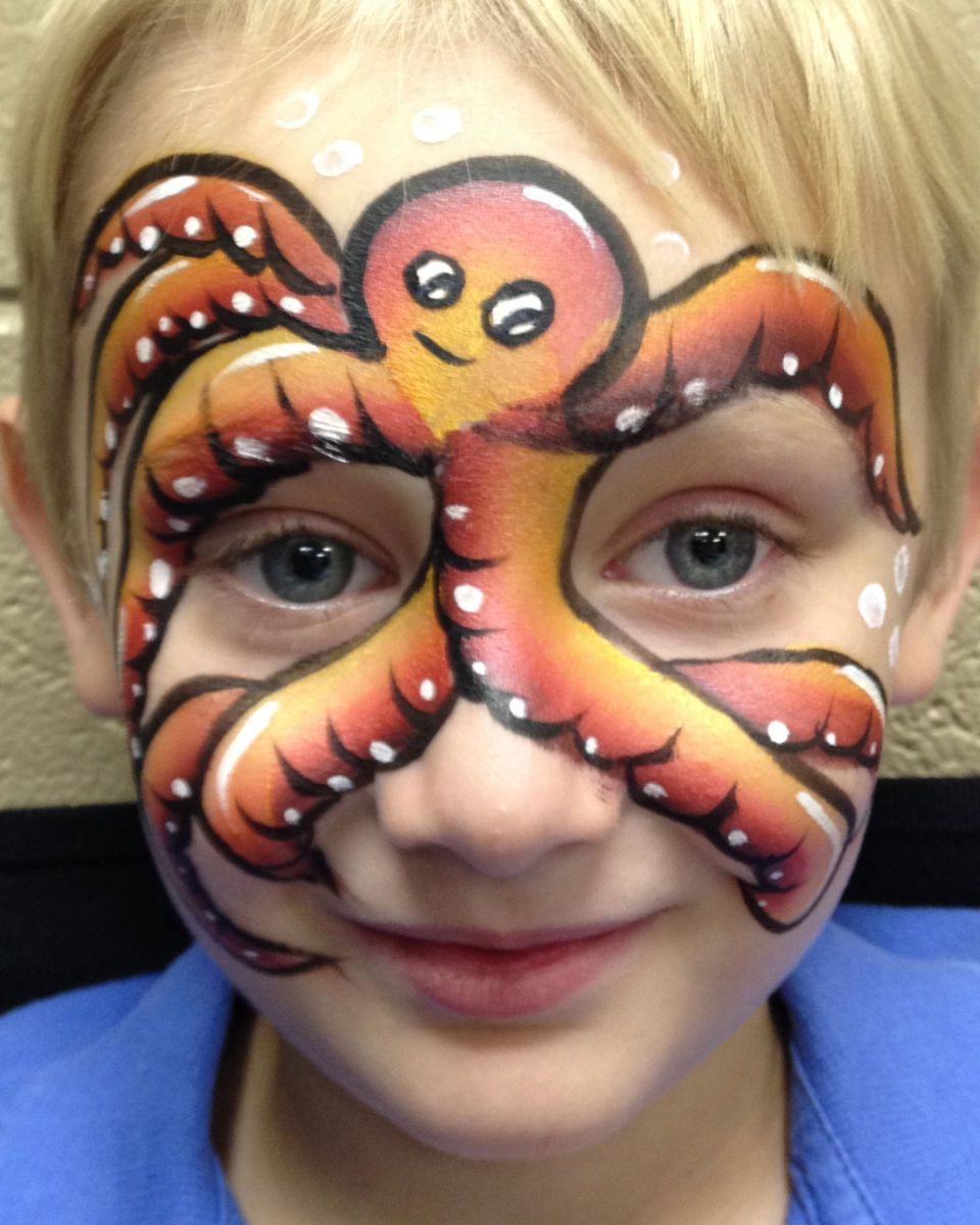 Chicago-Face Painter-Valery-Lanotte-Red-Octopus
