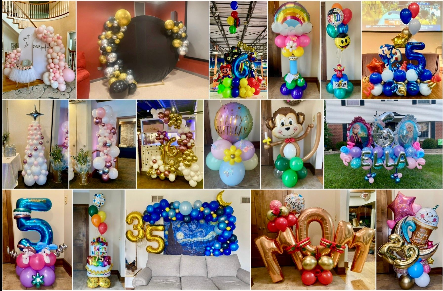 Balloon decor samples